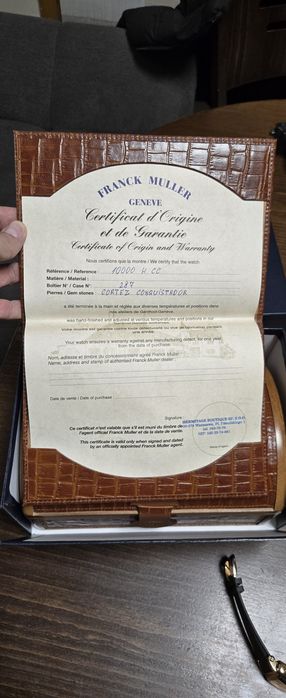 Франк мюлер кинг 45мм златен 18к