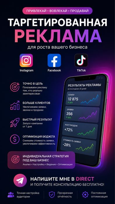 Таргет | Таргетолог | Instagram, TikTok, Facebook