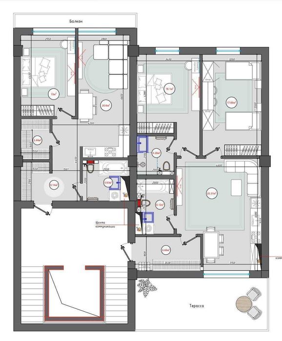 Nukus Avenue улица Нукус 1 линия. 5 комнатная 170м2 + 40м2 терраса