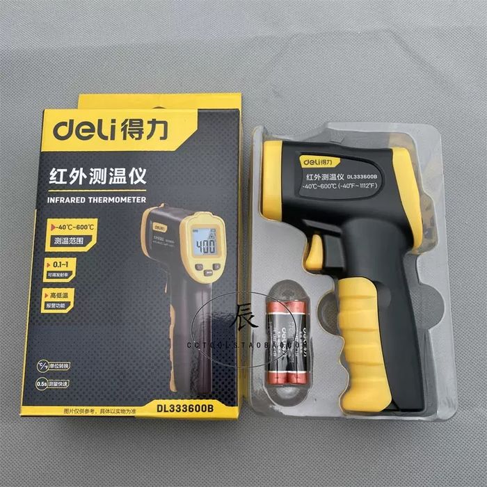 Инфракрасный термометр Deli DL333600
— Диапазон измерения: от -40°C до