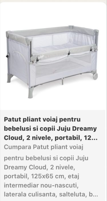 Vand patut pliant voiaj pentru nou nascuti