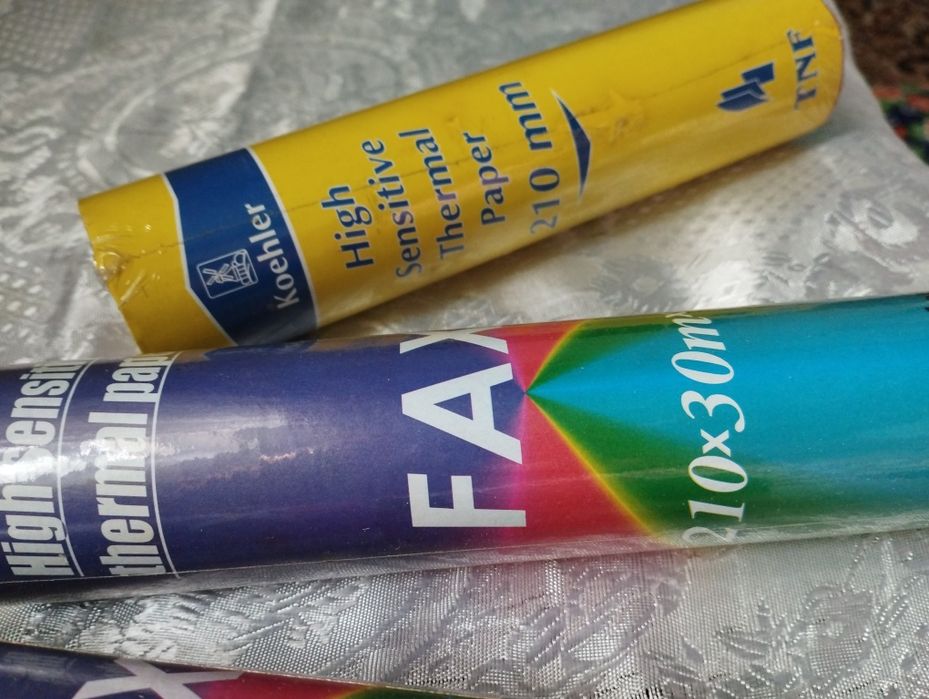 Факс-бумага, термобумага в рулонах, новые