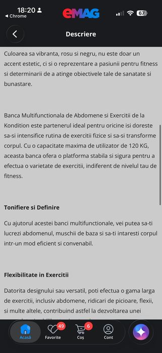 Banca multifunctionala de abdomene si exercitii