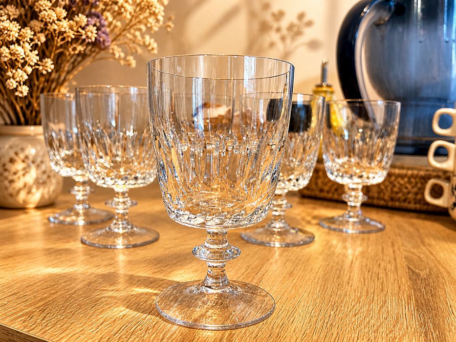 Set 6 pahare cristal vin coniac