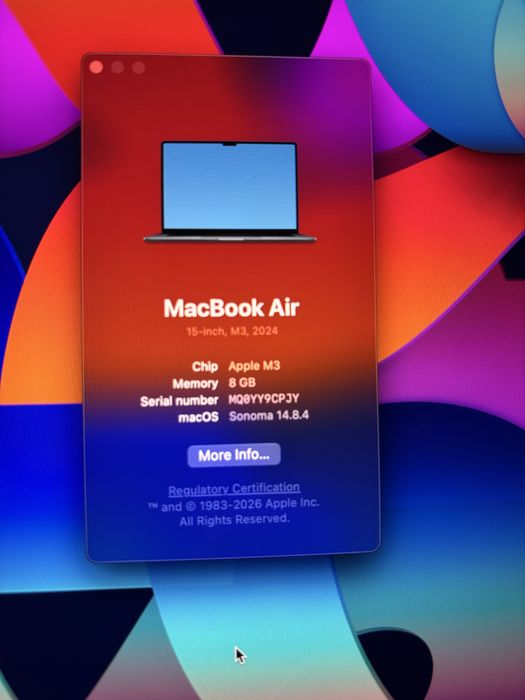 MacBook Air 15 M3 (2024) 8GB / 256GB – 97% батерия – като нов