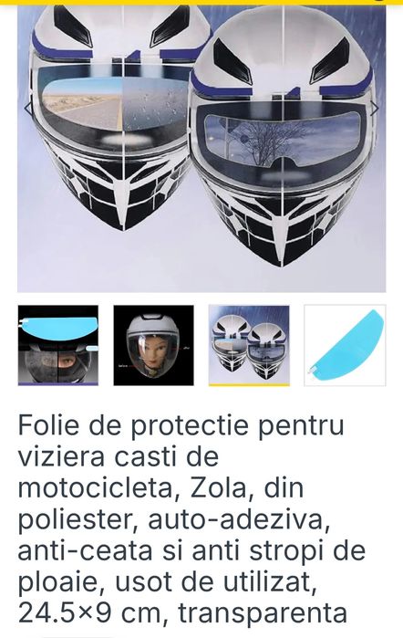 Folie de protecție pentru viziera căști de motocicletă