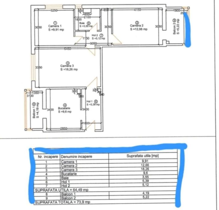 Ap 3 Camere 2 Balcoane Etaj 2   zona Girocului Martirilor 117.000 euro