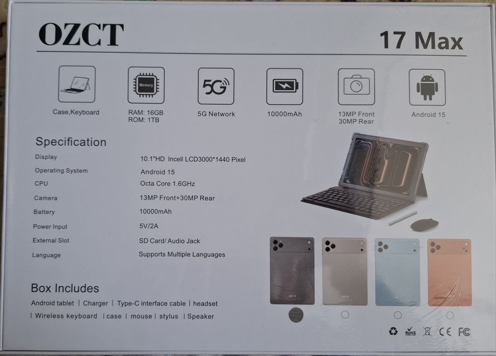 OZCT 17 MAX. Planshet