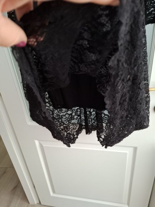 Rochie neagra din dantela made in Italy