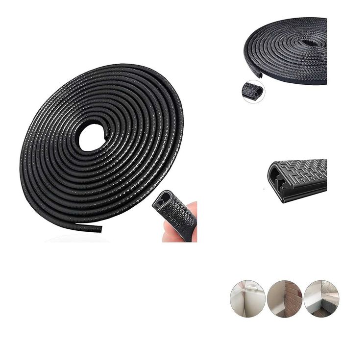 Предпазна декоративна лайсна/Протектор за врата 5 метра - Черна.