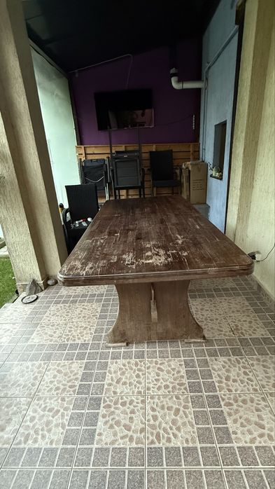 Masa terasa, lemn masiv STEJAR, 192x92xh 82cm. Negogiabil!