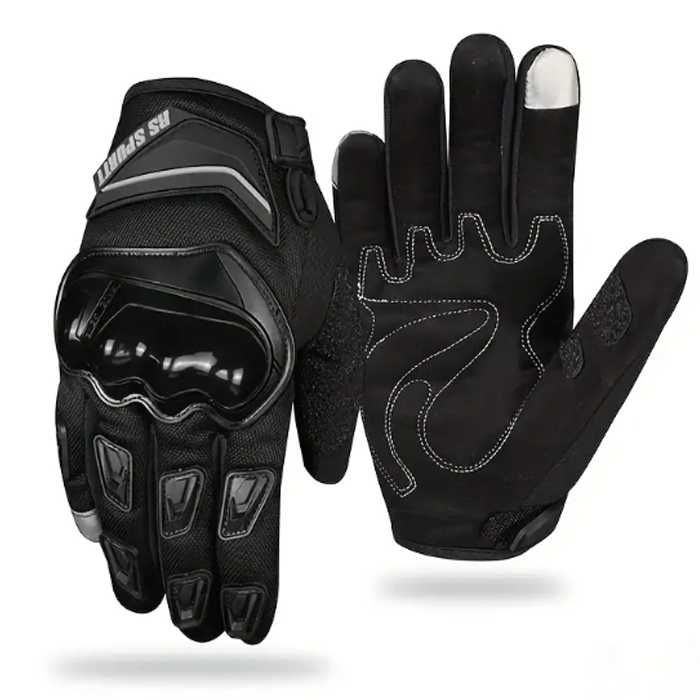 Текстилни Мото Ръкавици с Протектор – Черни