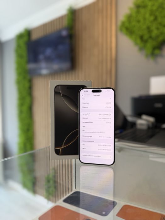 **ATSGSM.RO**iPhone 16 Pro Max 256Gb Natural/Baterie91%/Fact+Gar 12 LUNI