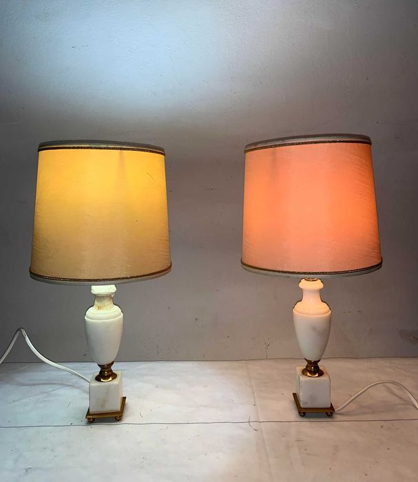 Set veioze marmură cu suport din bronz