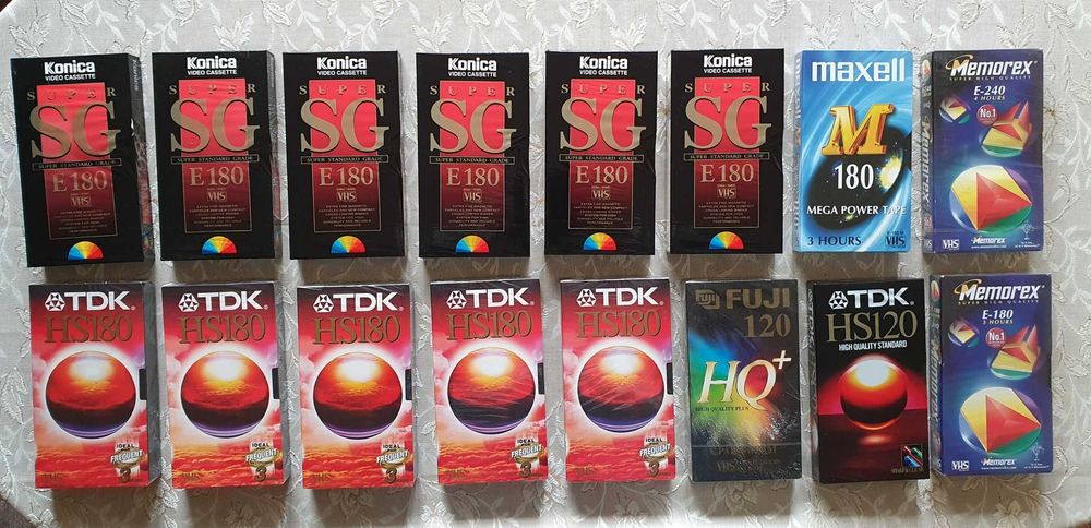 Нови видеокасети VHS TDK, JVC, BASF, Sony, Memorex. Konica