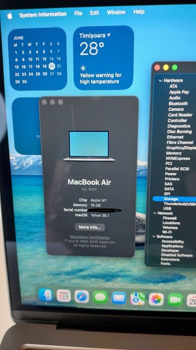 Macbook Air 13", M1 2020, 16GB RAM,  500GB SSD