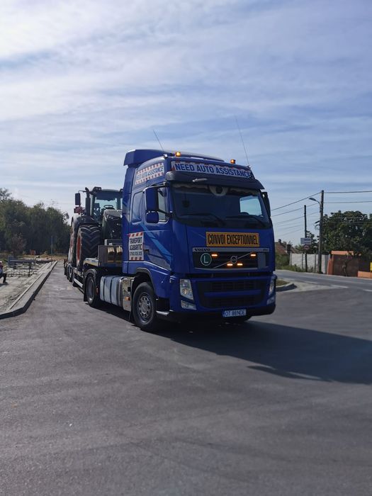 Trailer transport utilaje grele agabaritice  vola,excavatoare,combina