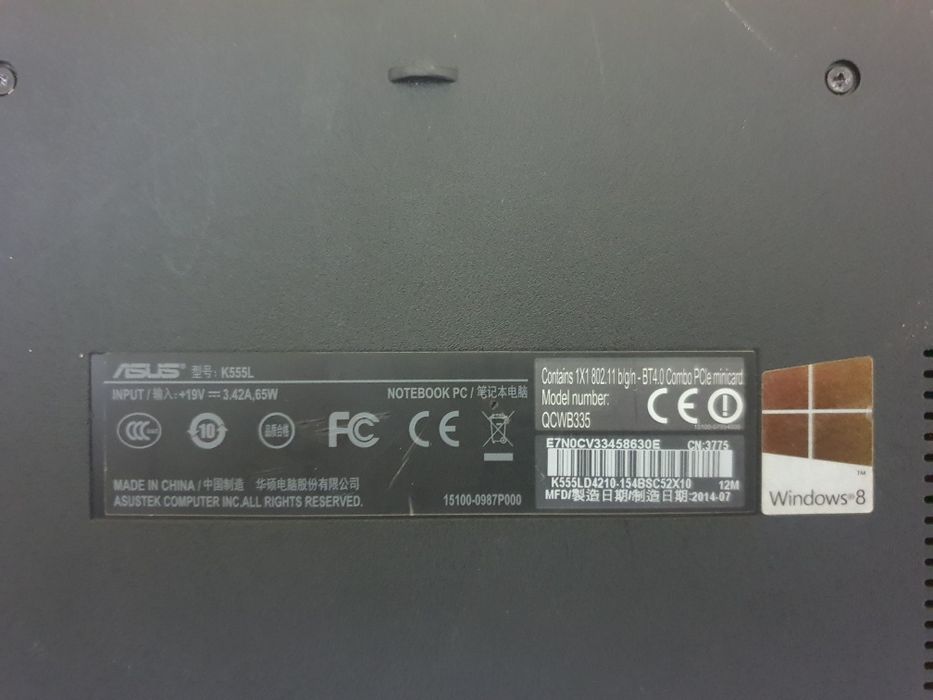 Notebook Asus xolati B/U