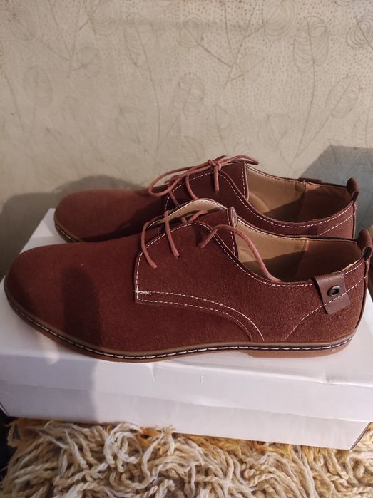 Мъжки обувки естествен велур