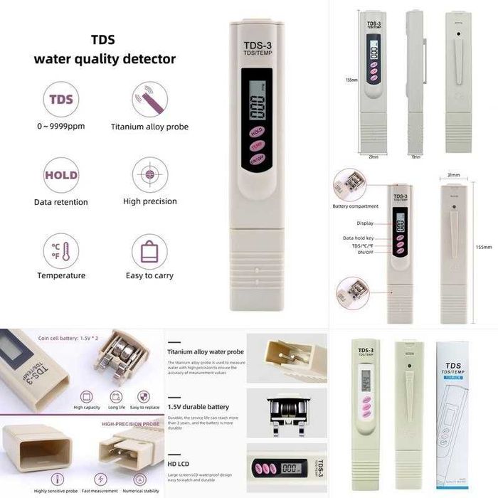 TDS metr, pH metr, Suv analizatori (7 in 1 Smart Bluetooth) — Sifatli!