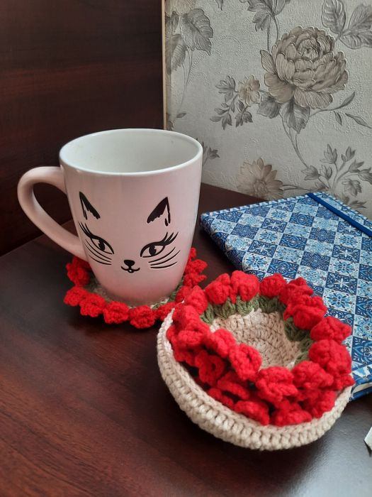 Set suporturi pentru cană croșetate manual