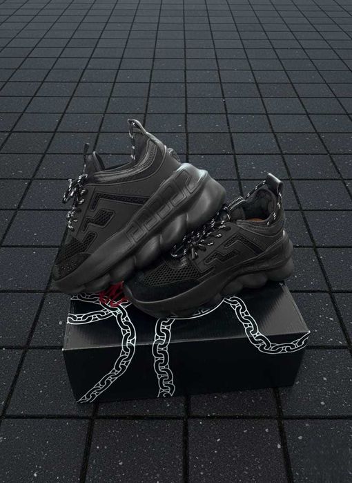Adidasi VERSACE Chain Reaction Negru / Black - PREMIUM