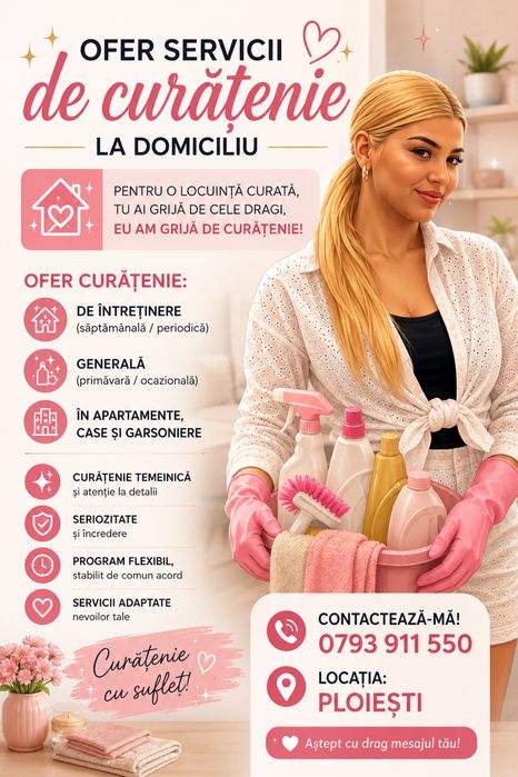 Servicii profesionale de curățenie la domiciliu – Ploiești