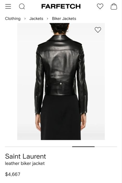 Saint Laurent YSL яке от естествена кожа, S размер