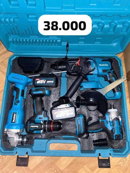АКЦИЯ НОВЫЙ НАБОР 4 в 1 Makita 48V аккумуляторный болгарка шуруповерт