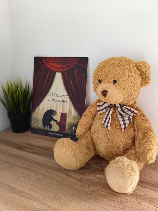 Лот от плюшени мече и книга - Мечокът и пианото