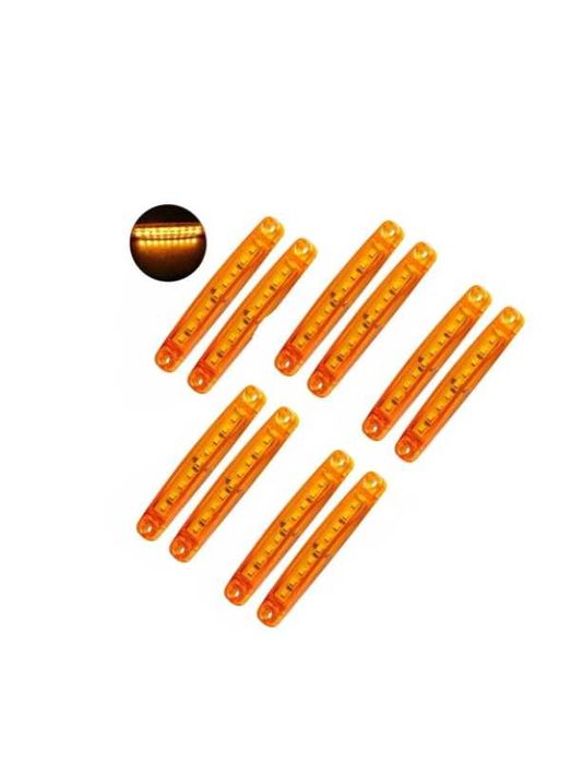 10 x Lampa laterala auto - camion 9 SMD 12–24V - PORTOCALIU