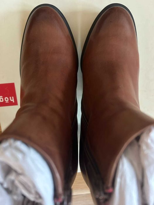 Боти HOEGL с ток от естествена кожа