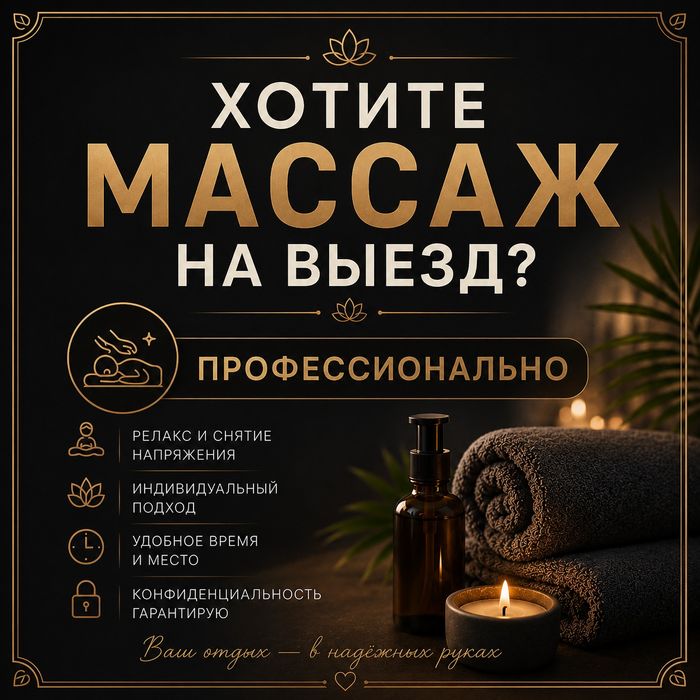 Массаж. Мужчина-мастер. У себя и на выезд.