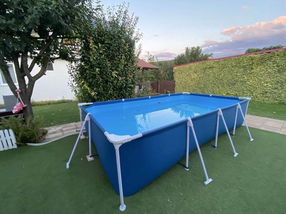 Piscina Bestway cu cadru metalic, supraterana, dreptunghiulara, 400 x 211 x 81 cm
