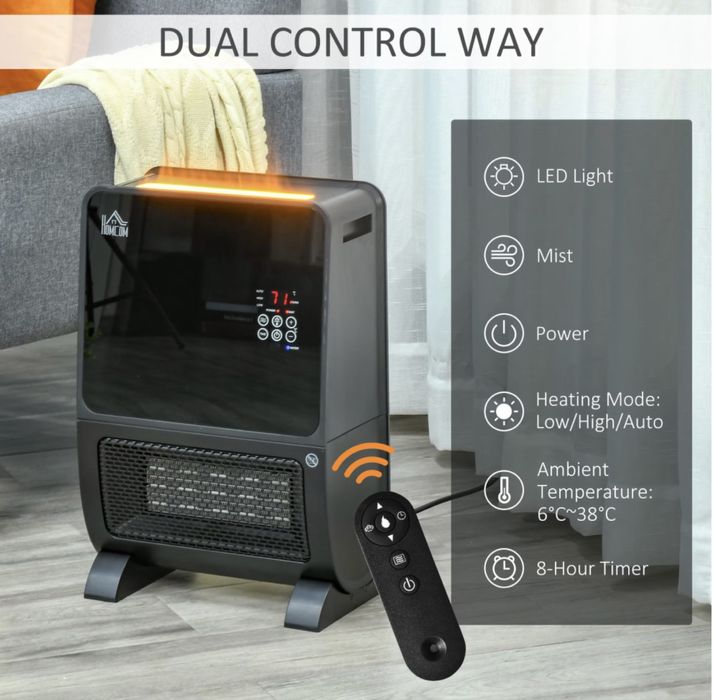 Homcom електрически отоплител и овлажнител за въздух