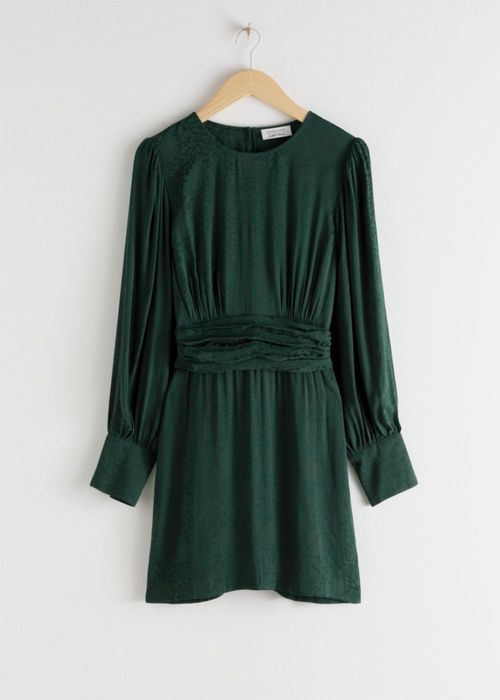 &Other stories жакардова рокля в нъмнозелено