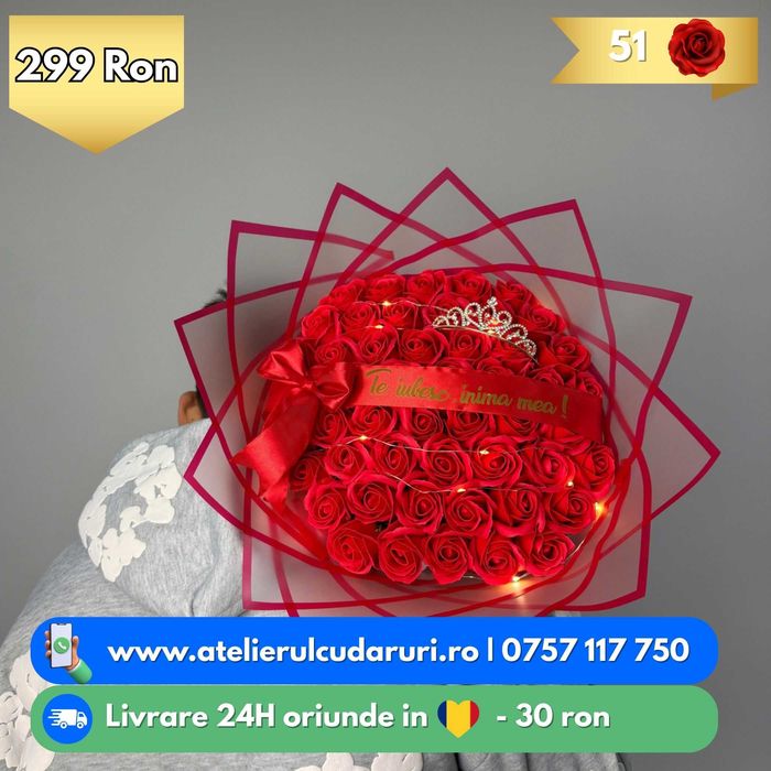 Buchete Trandafiri Sapun / Sclipici , Stitch | Livrare oriunde