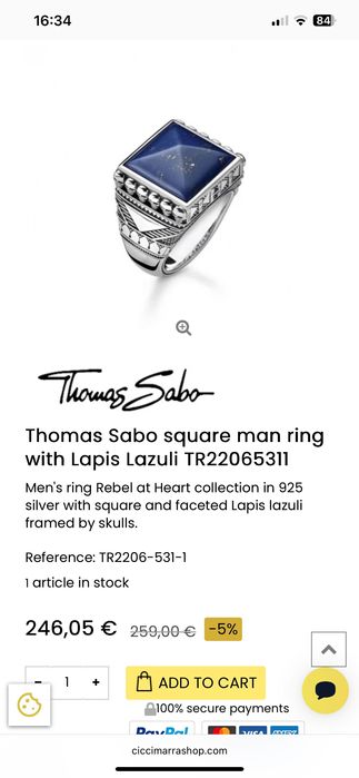 Пръстен Мъже Thomas Sabo