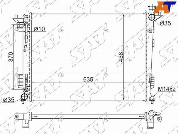 Радиатор двигателя Kia Sportage