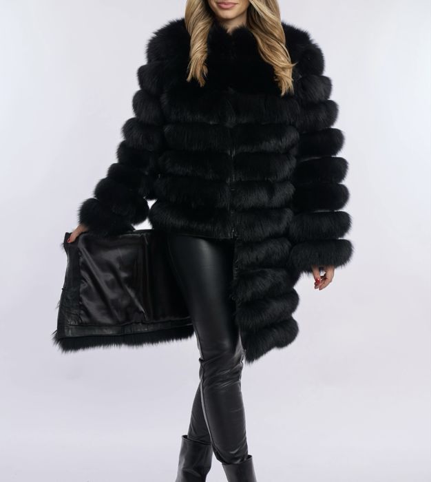 Haina blana naturala de vulpe model 6 in 1