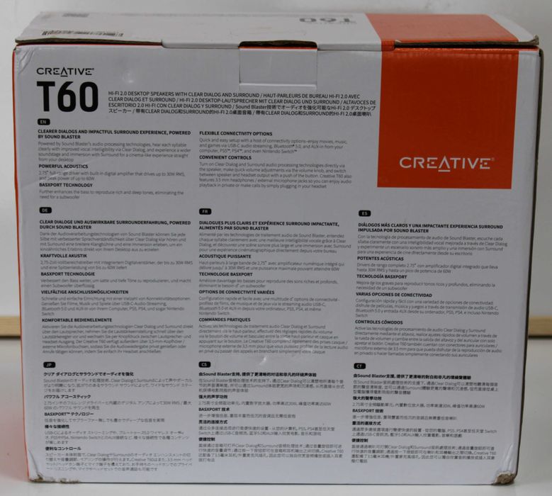 Creative T60 2.0 Speakers 60W Bluetooth 5.0 Black Тонколони