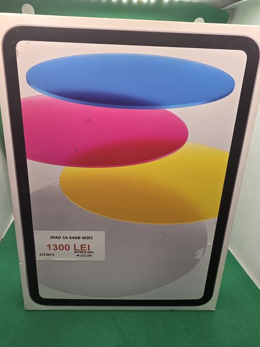 Ipad 10 64GB Wifi•Bateria 98%-46 cicluri•Amanet Lazar Crangasi •43706