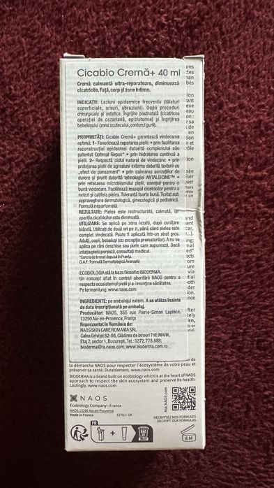 Crema reparatoare Bioderma Cicabio Crema+, 40 ml