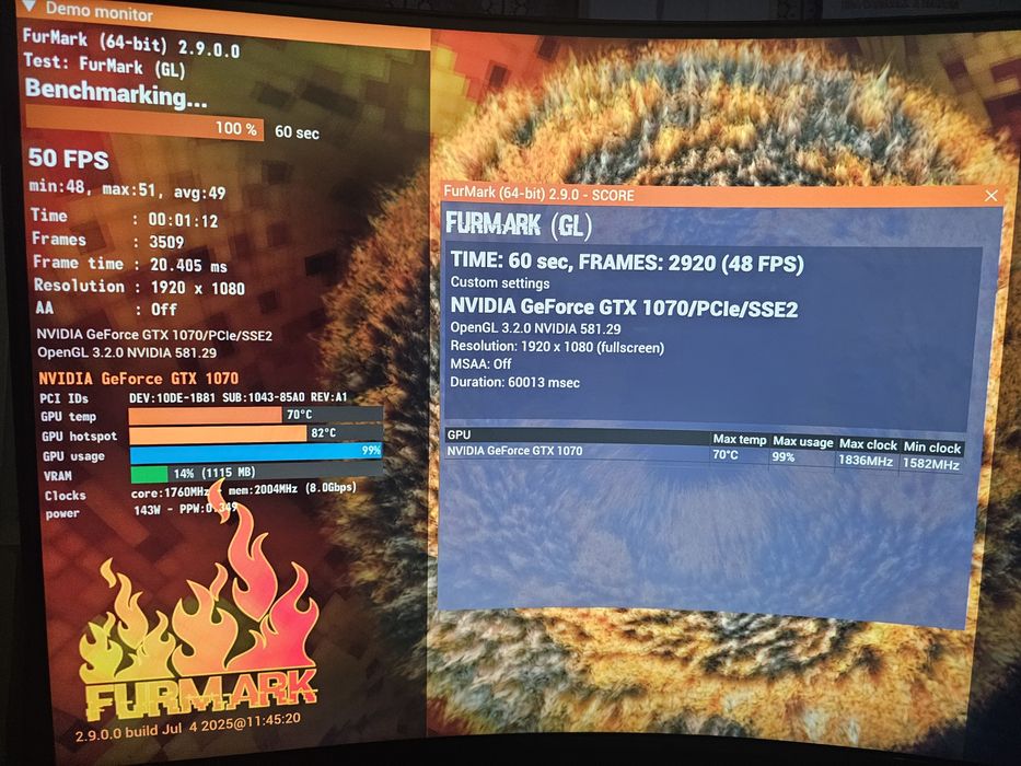 Placa video ASUS GeForce® GTX 1070 DUAL OC, 8GB GDDR5, 256-bit
Placa e