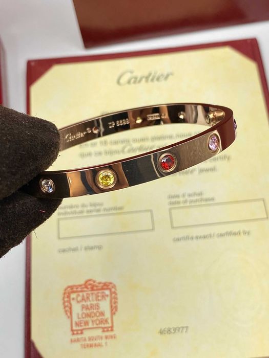 Brățară Cartier LOVE 19 aur roz 750 cu 10 diamante