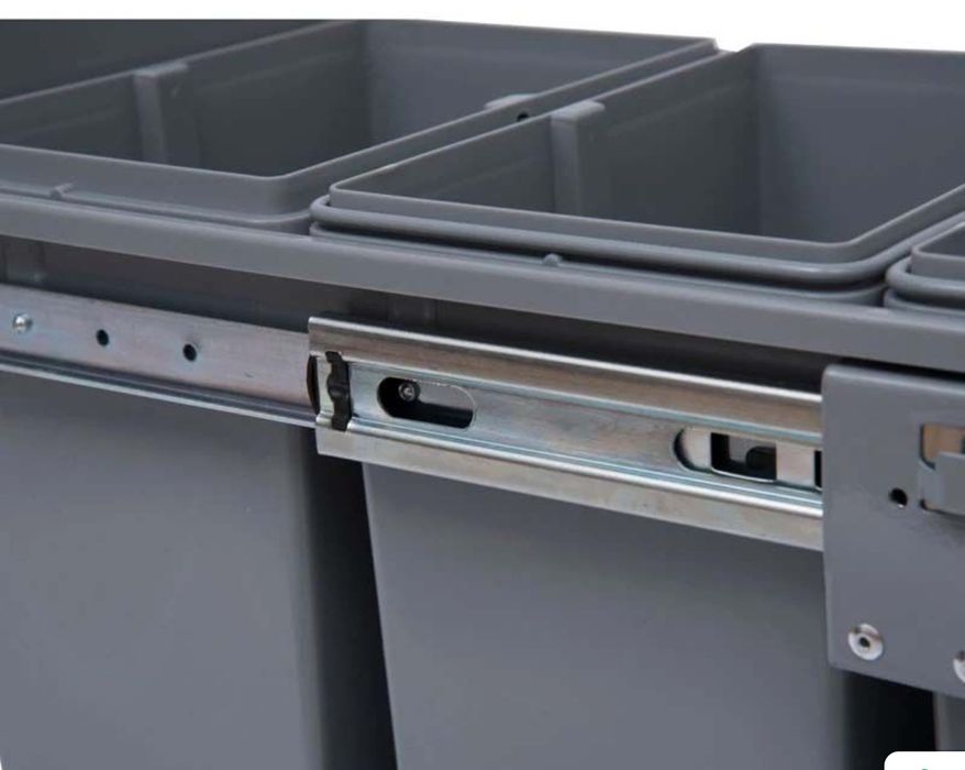 Кош за вграждане с 3 отделения за сортиране на кухненски отпадъци 40 л