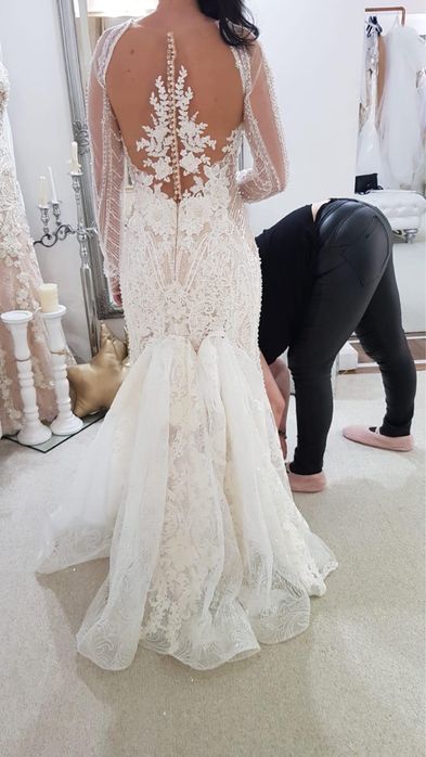 Rochie de Mireasă tip sirenă cu Trenă detașabilă