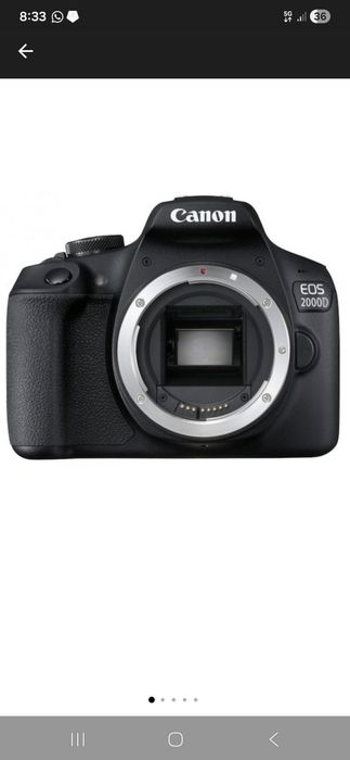 Aparat foto DSLR CANON EOS 2000D 24.1 MP, 0 cadre, nou - nefolosit, Wi-Fi, negru + Obiectiv 18-55mm IS SE