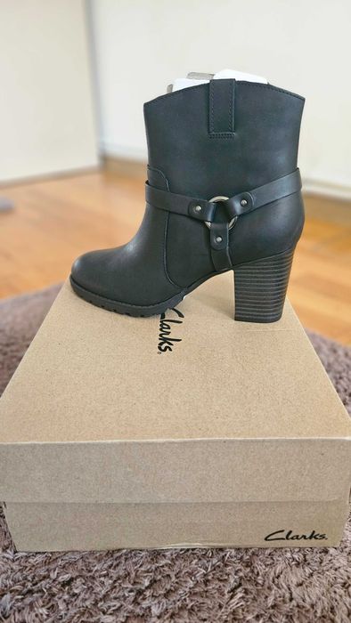 Botine Clarks, piele, noi, marime 38