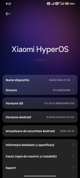 Vand Xiaomi Redmi Note 14 5G, 256gb, impecabil